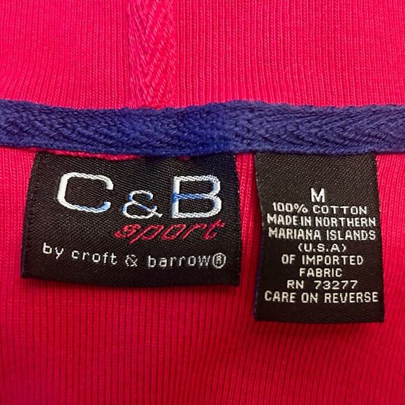 Croft & Barrow Sport Red Sleeveless Hoodie Made in USA Y2K 100% Cotton - Picture 2 of 3